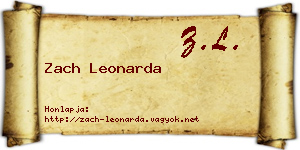 Zach Leonarda névjegykártya